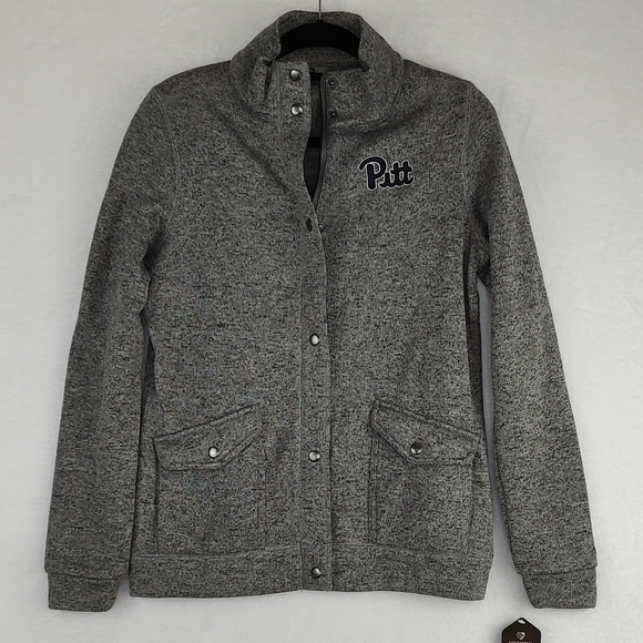 Colosseum Flyaway Woman's Pitt Panther Gray Full-Zip Jacket Charcoal Gray - Picture 1 of 6